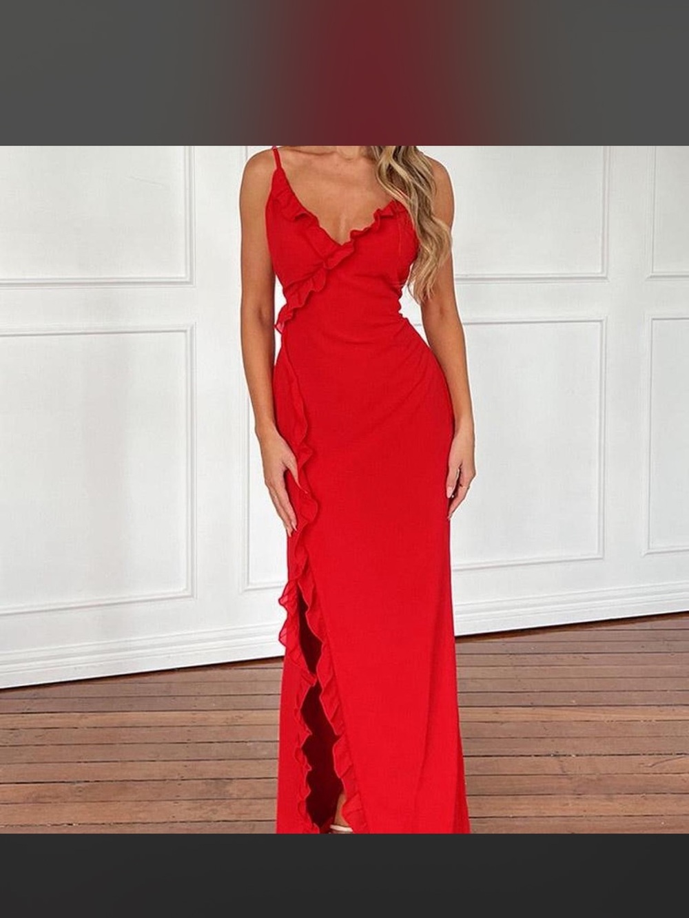Beginning Boutique Red ruffle dress